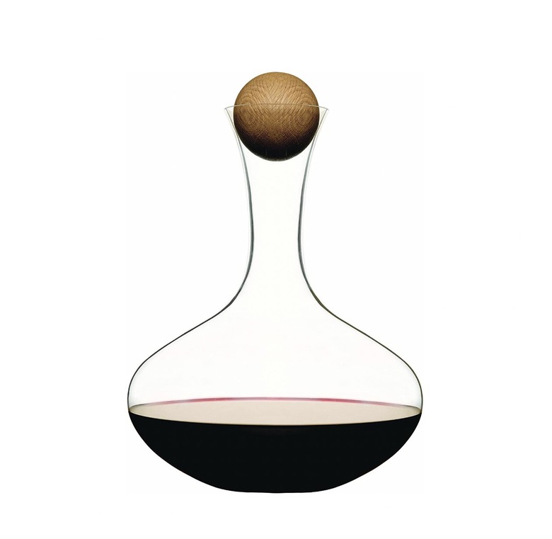 glass and wood carafe