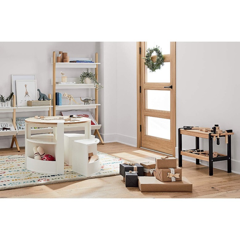 White nesting kids activity table set