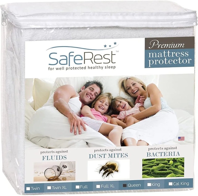 mattress protector in a clear bag