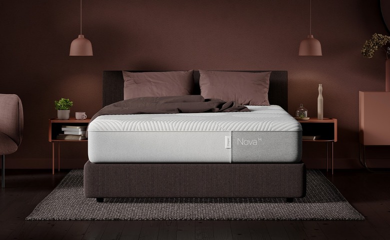 casper mattress in brown bedroom