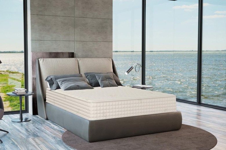 mattress in room with ocean view