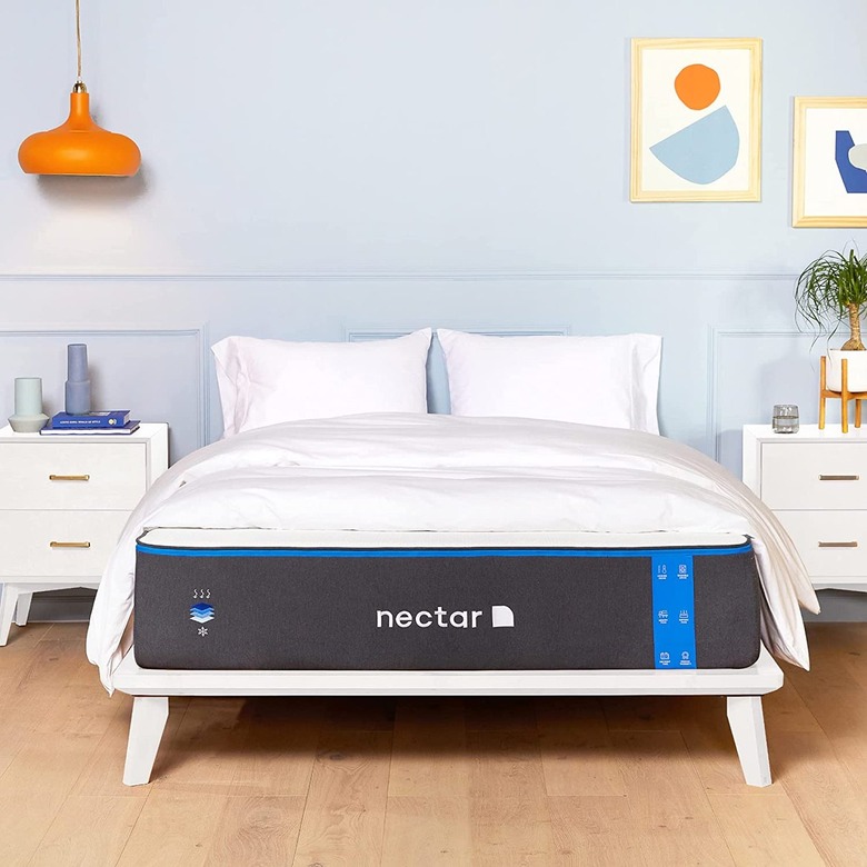 Nectar mattress on white bed frame