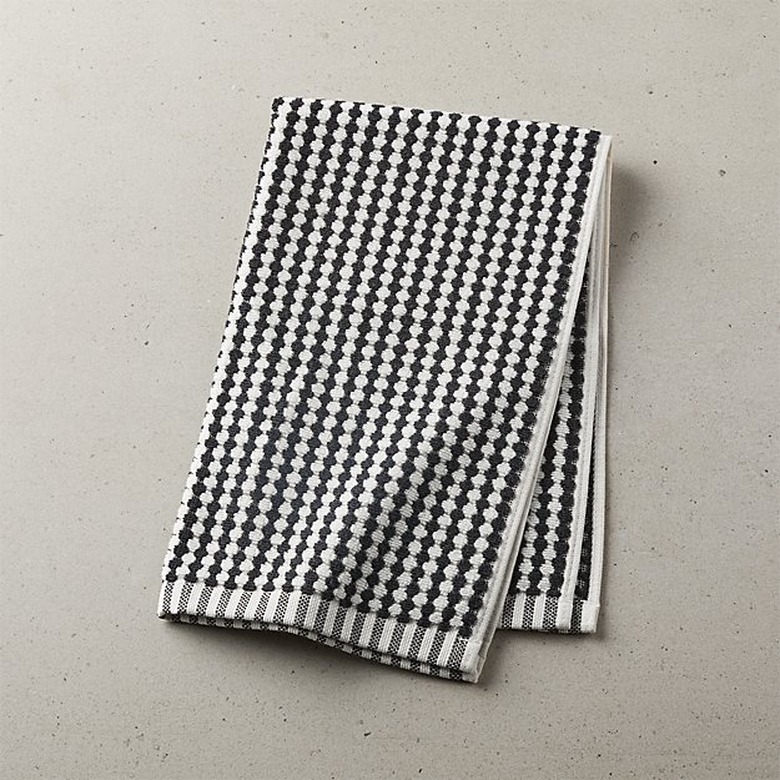 CB2 Lena Black and White Hand Towel