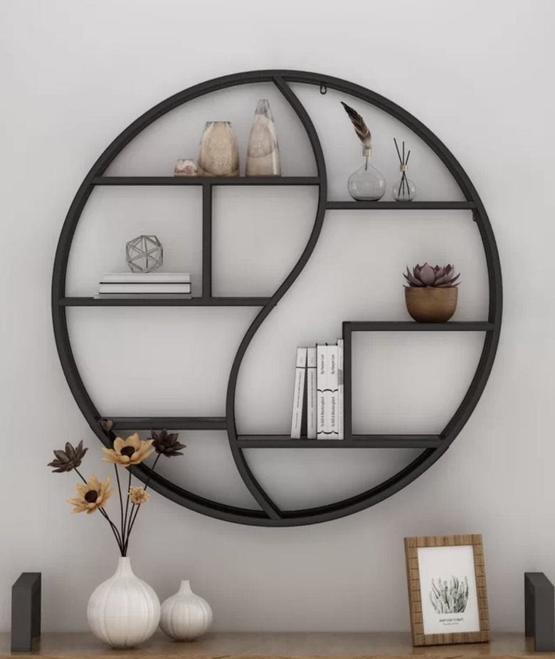 Aitkin Industrial Hanging Circular Wall Bookshelf, $179.99