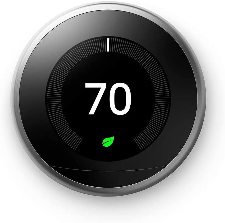 Black round smart thermostat