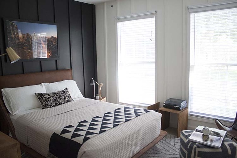 black and white teenage bedroom