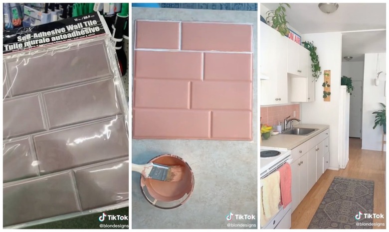 dollar tree backsplash tiktok hack