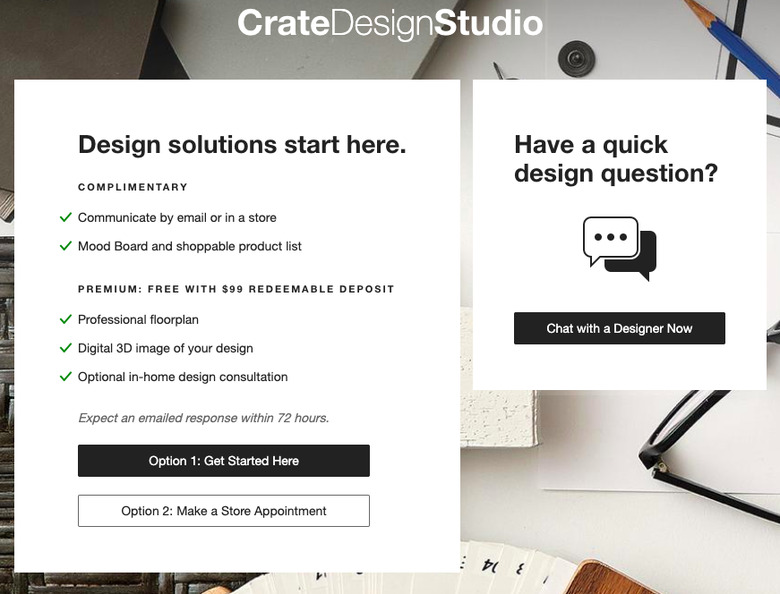 crate and barrel design services