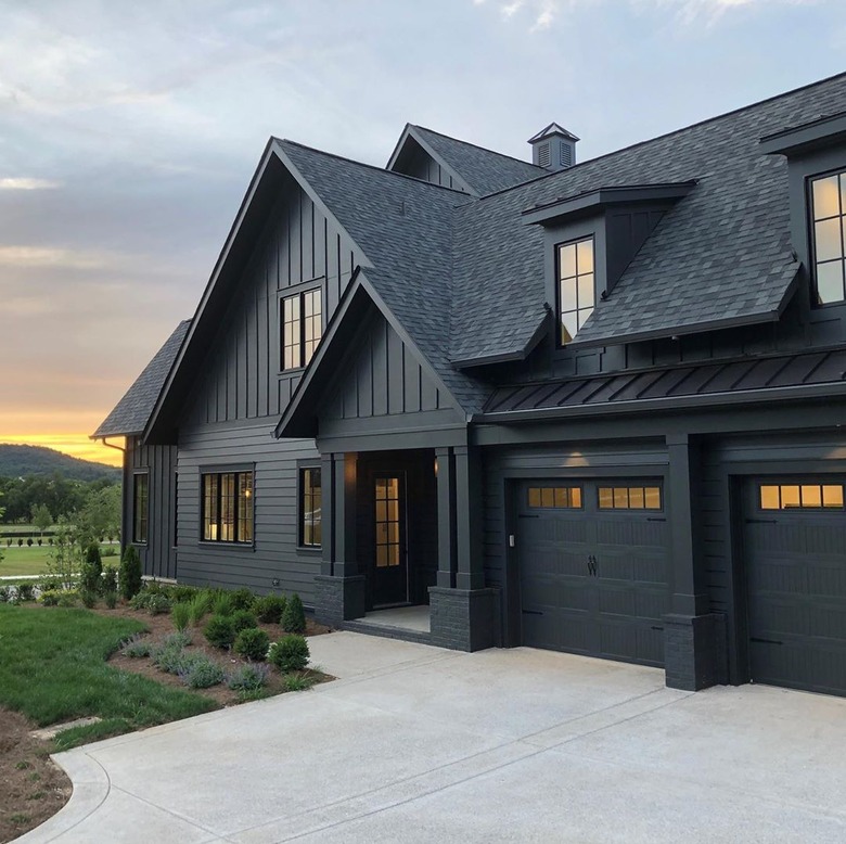 black craftsman style house