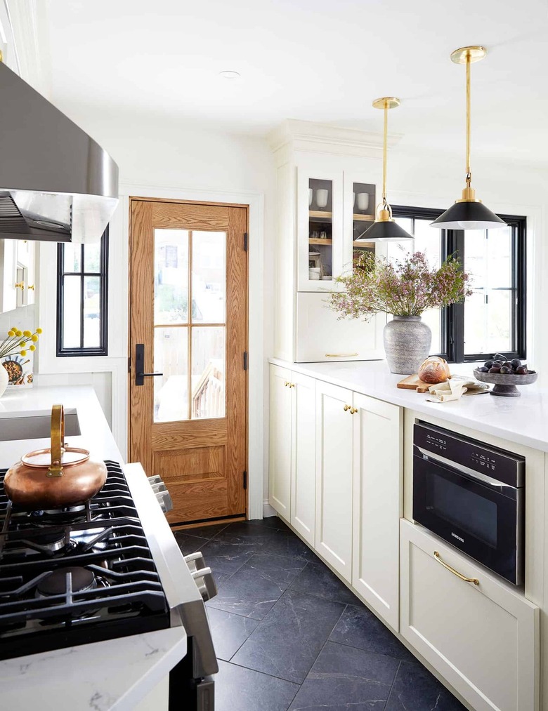 Rectangular Black Tile Floor