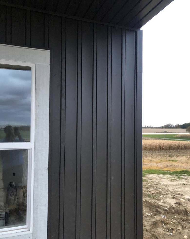 Black board and batten exterior siding on Wisconsin modern farmhouse