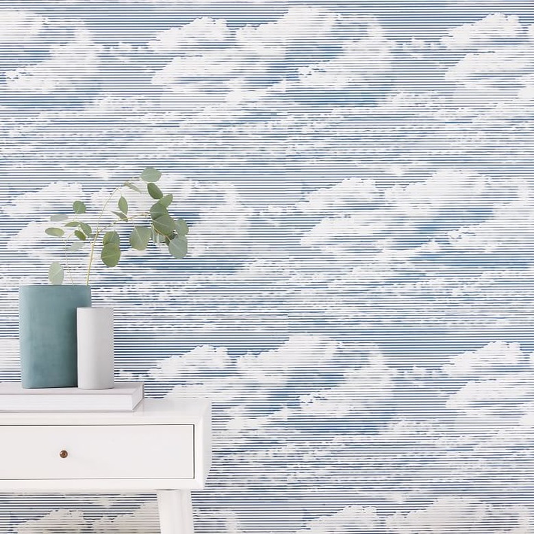 cloud printed boho wallpaper