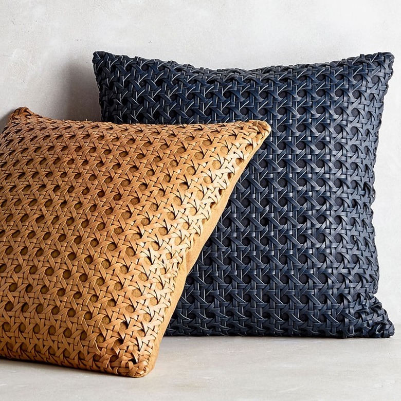 Williams Sonoma Cane Leather Pillow, $199