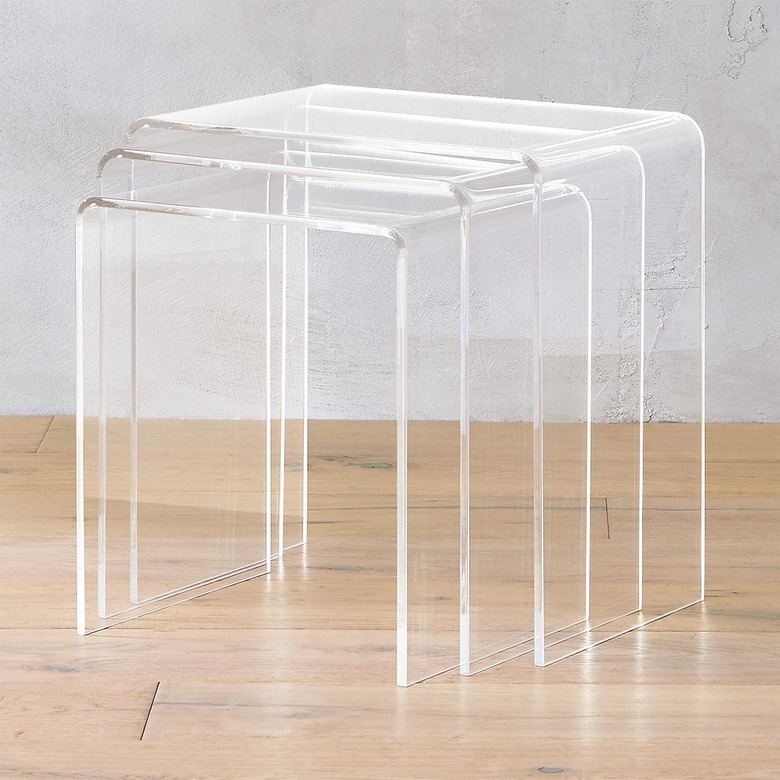 CB2 3-Piece Peekaboo Acrylic Nesting Table Set