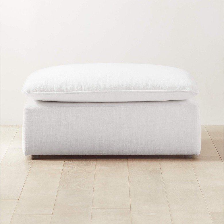 CB2 Lumin Snow White Ottoman