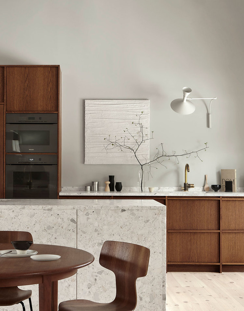 kitchen with wood furniture and cabinets