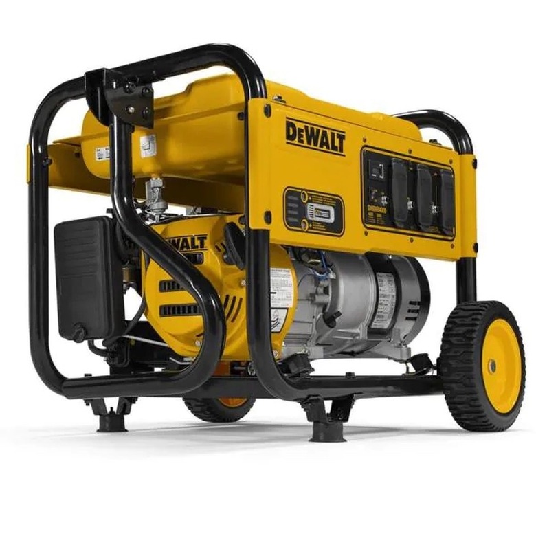 A yellow DeWalt portable generator