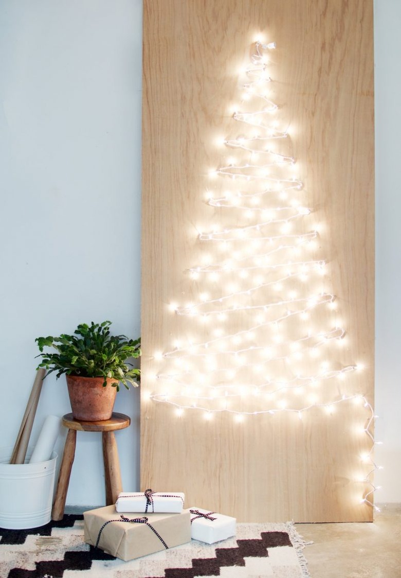 Christmas Crafts for Adults with DIY string light Christmas tree from Collective Gen