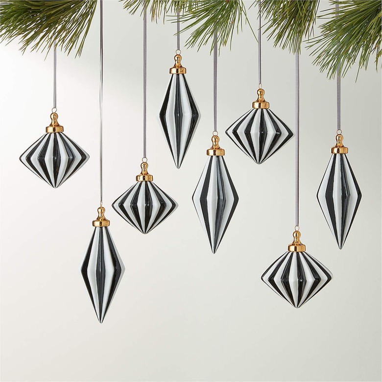 black and white christmas ornaments