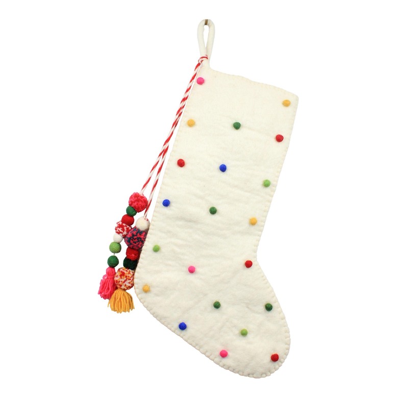 World Market Polka Dot Felted Stocking, $24.99