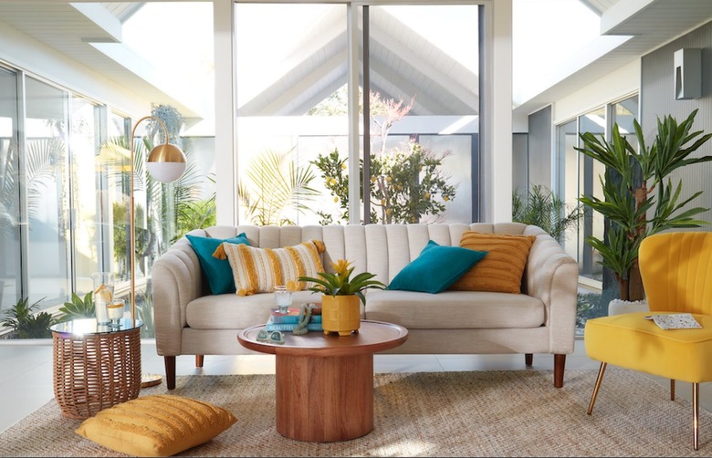 bright well-decorated living room