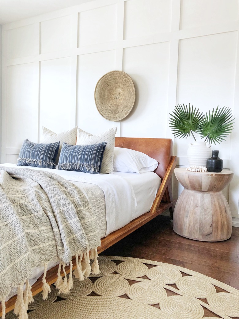 coastal bedroom with lots of textured elements