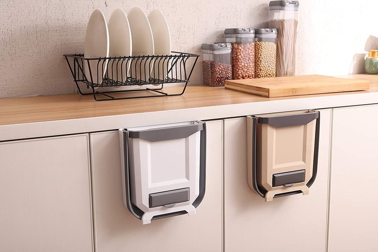 collapsible over the cabinet trash can