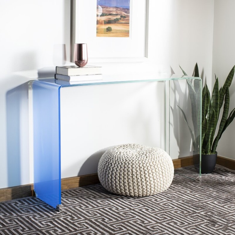 two tone tinted console table