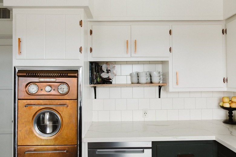 kitchen with copper oven