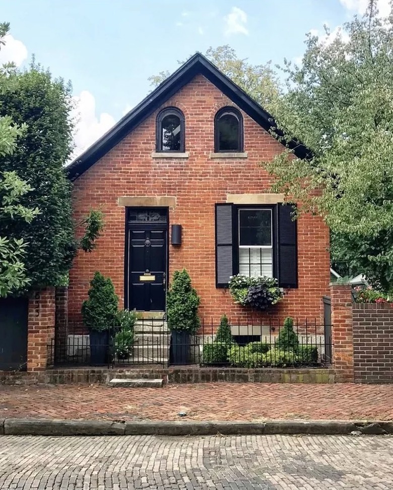 Brick house with black trim