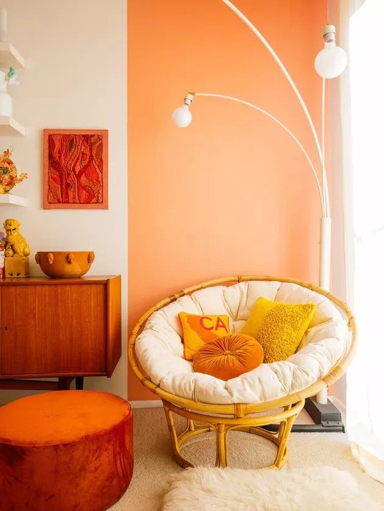 Orange and yellow living room