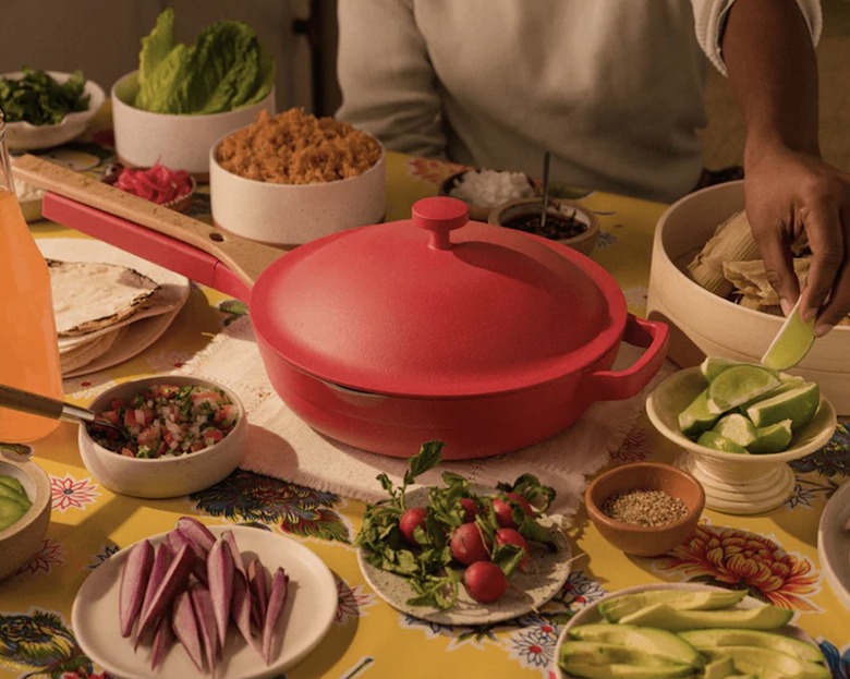 our place red pan on table