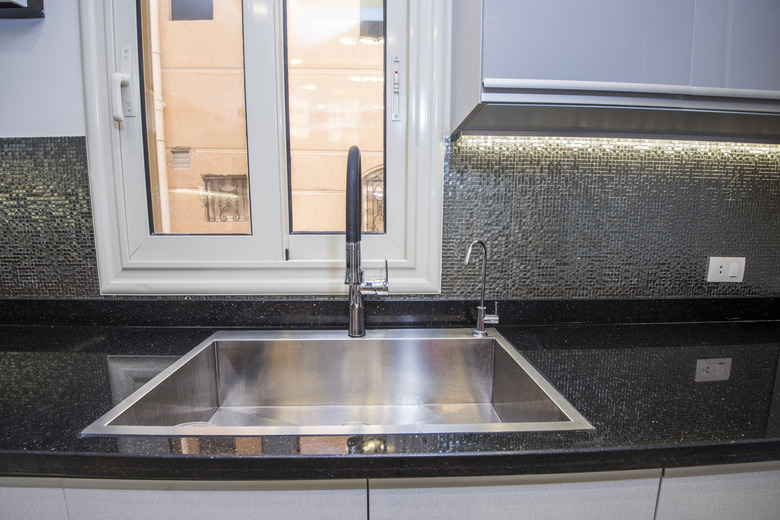 Modern kitchen sink in a luxury apartment