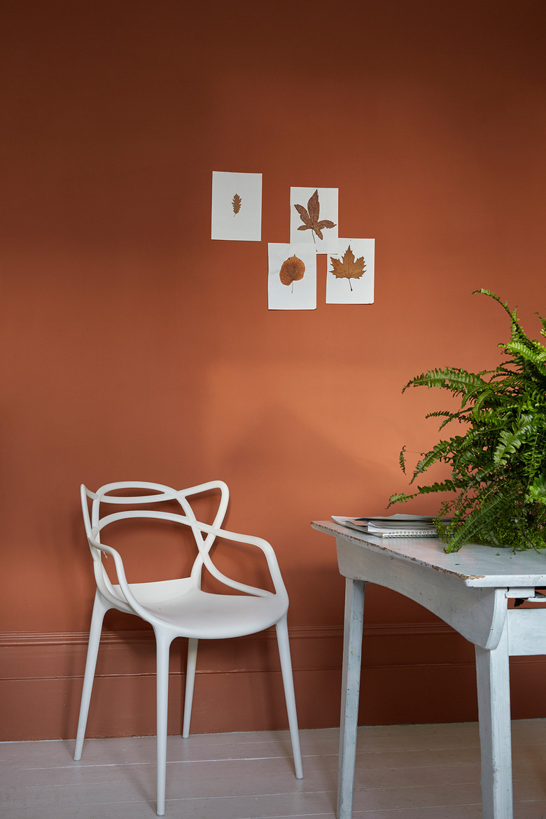 contemporary colors in terracotta dining room