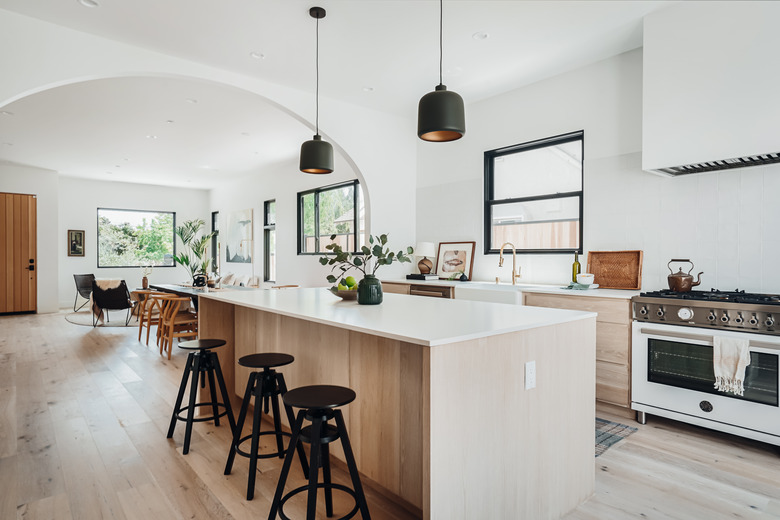 Scandinavian kitchen with contemporary kitchen island