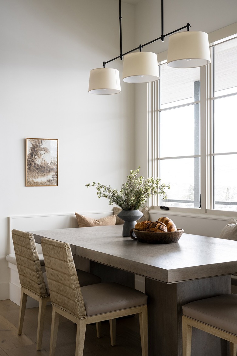 contemporary kitchen lighting with white hanging lights