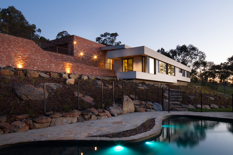 Contemporary pools hillside