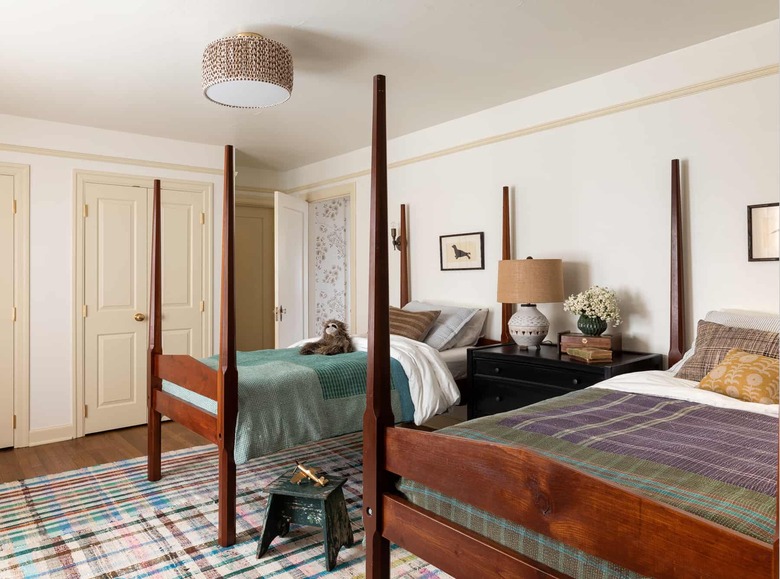 cream color closets in bedroom