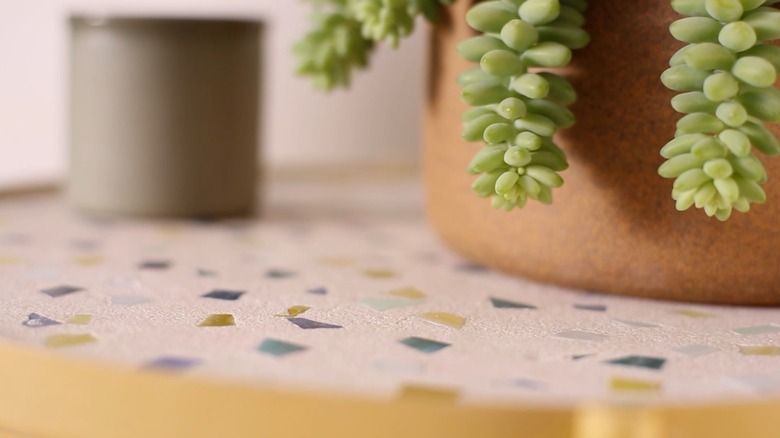 Terrazzo-inspired tabletop IKEA hack