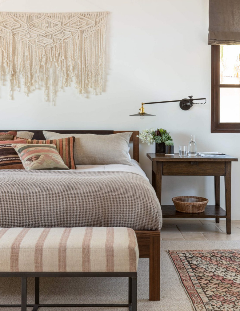 desert themed bedroom with boho desert chic