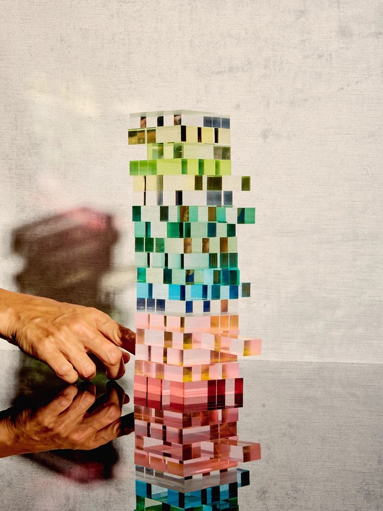 lucite stacking tower