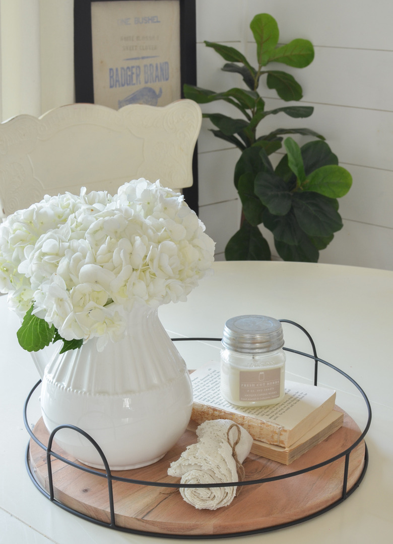 DIY home decor idea for your living room with rustic tray