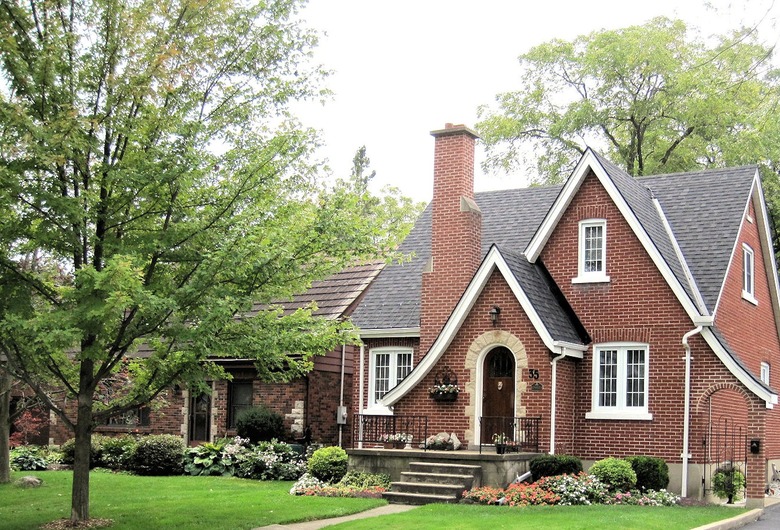 Brick house in quiet neighborhood.