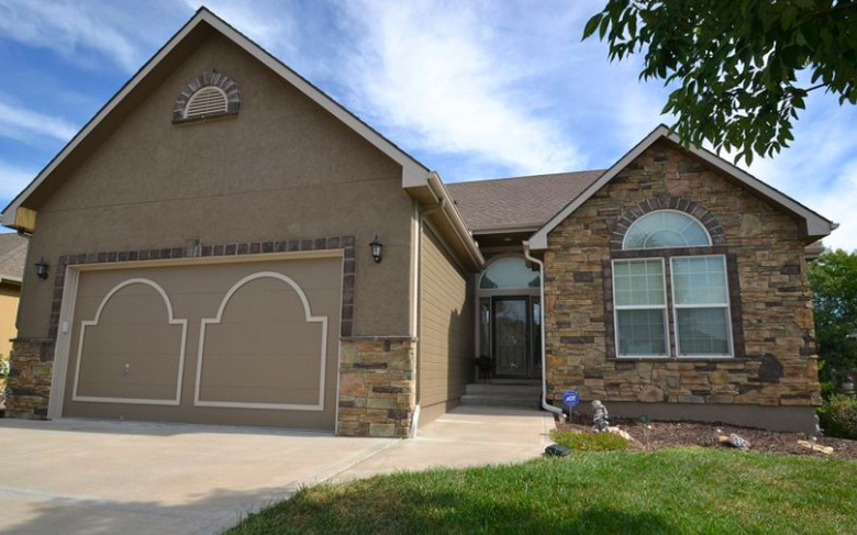 House with stone siding.