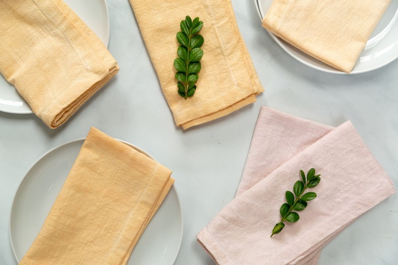 Naturally-dyed pastel colored napkins