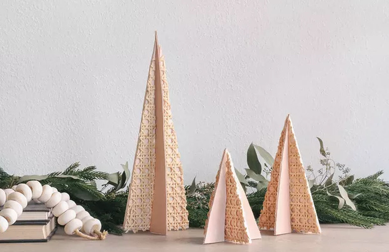 Cane and leather Christmas trees