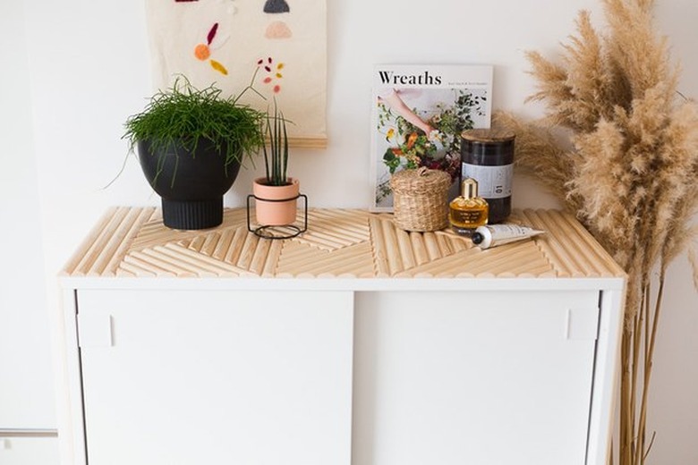 IKEA hack for a dresser using dowels