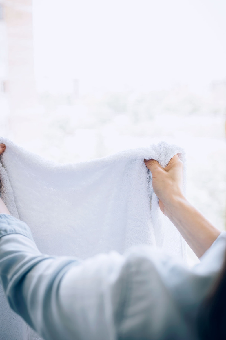 Line dry to whiten towels