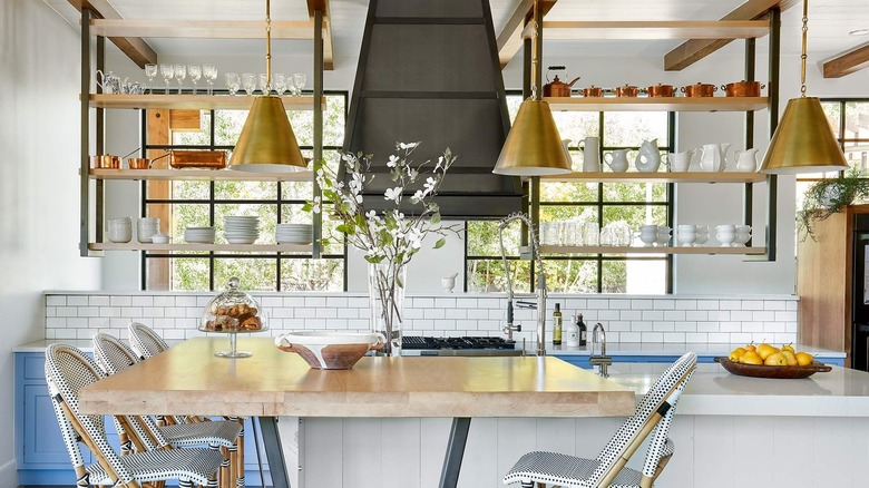 White subway tile in an open kitchen