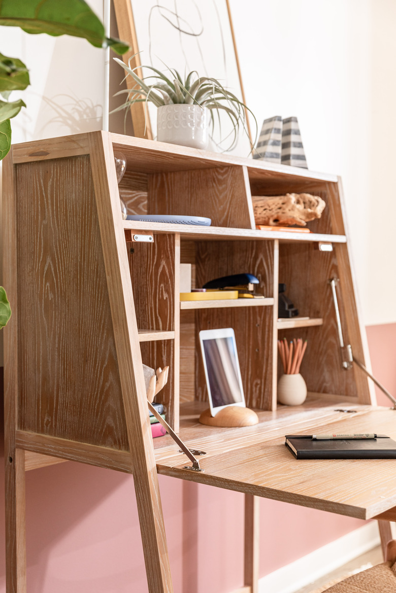 modern desk in bedroom